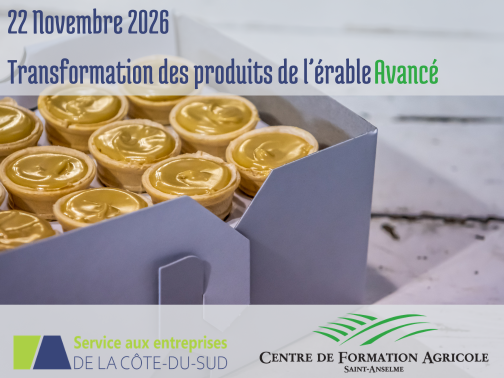 Transformation des produits de l’érable – AVANCÉ