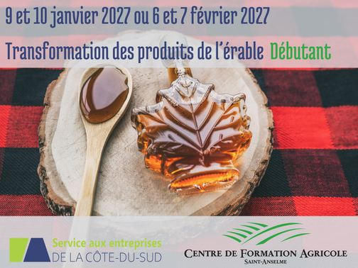 Transformation des produits de l&rsquo;érable – DÉBUTANT